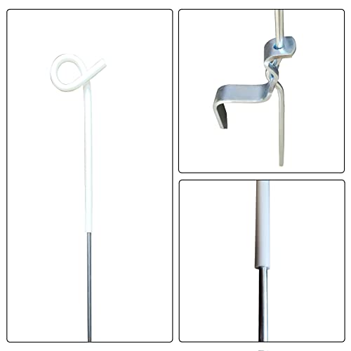 ARIFARO 30Pack 41" Step in Fence Post White, Electric Pig Tail Step-in Fence Posts Heavy Duty Metal for Temporary Fencing, Garden Fencing, Grazing & Livestock Control - color: White