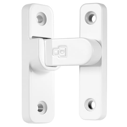 White 90 Degree Right Angle Barn Door Latches，Flip Gate Lock | Zinc Alloy Sliding Door Latch Lock,Cabinet Lock,for bedroom,Wine Cabinet,drawer,cabinet,garage,window,Pet Cage - color: White