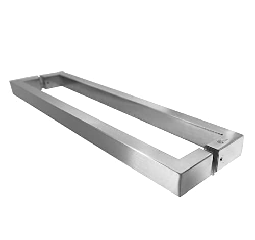 TOGU TG-R3825 71 inches Solid Standoffs Heavy-Duty Commercial Grade-304 Stainless Steel Push Pull Door Handle/Barn Door Pull Handle/Glass Pulls, Full Brushed Stainless Steel Finish - size: 71 in (Length)/1.5 x 0.98 in (Front x Side)