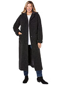 Woman Within Long Hooded Berber Fleece Coat | Women's Plus Size - color: Heather Charcoal, size: 1X