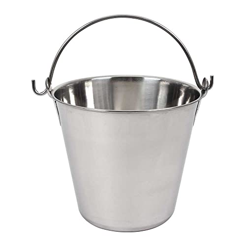 Lindy's 4-Quart Stainless Steel Bucket, Durable Seamless Bucket for Many Home Tasks, Carry Water or Milk, Fill with Food, Use as a Flower Pot, Cleaning Bucket, Table Centerpiece and Much More - size: 4 quarts