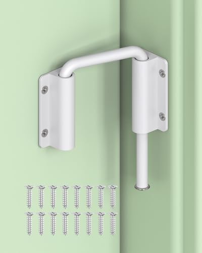 90/180 Degree U Patio Sliding Door Loop Lock Latch, White | Aluminum Alloy Security Bolt Lock , Multi-Angle Mounting for Barn, Garden, Fence Gate & Window - color: White-1 PC