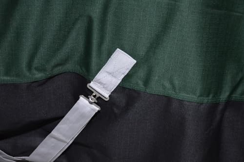 1200D Waterproof Medium Weight Poly (250g Fill) Horse Winter Turnout Blanket with Standard Neck AT010002GN-69 - color: Green, size: 69"
