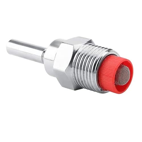Pig Nipple Drinker Waterer,Stainless Steel,5 pcs | Thread Design,Red Cap,Long Rod,For Sows & Piglets