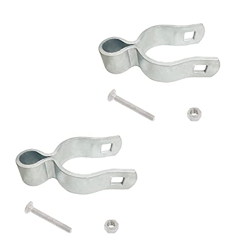 2 Pack Chain Link Fence Gate Post Hinge for 1-5/8" Outside Diameter Post/Pipe, Pressed Steel Galvanized Chain Link Gate Female Hinge - Nut/Bolt Included - size: 1-5/8 Inch