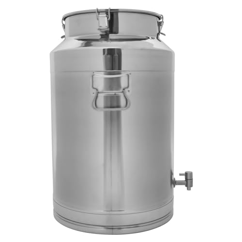 Milk Can with Spout, 20-Gallon Milk Jug Container with Sealed Lid | 304 Stainless Steel Bucket w/ Carry Handle, Airtight Food Storage Container, For Home, Farm, Commercial Kitchen - size: 2560 Ounces