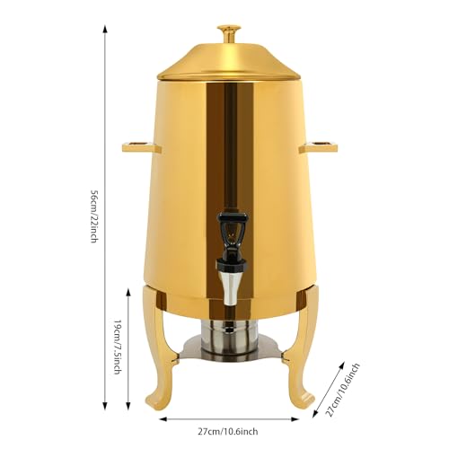 Stainless Steel Beverage Dispenser, 3.43Gal/13L Drink Dispenser with Spigot, Water Beverage Milk Can Milk Pail Bucket for Hot Water, Cold Milk, Coffee, Tea, Juice - size: 3.43Gal/13L