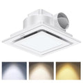 FASDUNT 12" Ultra Quiet Bathroom Exhaust Fan with Light 1.0 Sones | 120 CFM, 10x10 Mount Ceiling Ventilation Fan with 3CCT LED Light, No Attic Access Needed - color: White-3000K, size: 10 Inch