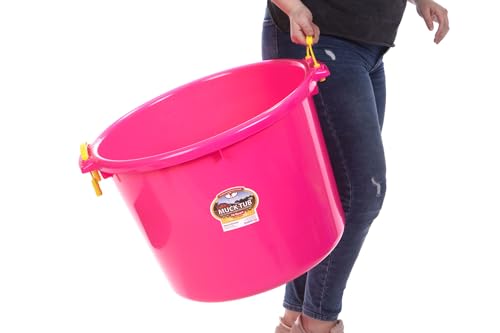 Little Giant® Plastic Muck Tub | Durable & Versatile Utility Bucket with Handles | Muck Bucket | Durable Handles | 70 Quart | Hot Pink - color: Hot Pink, size: 70 quart