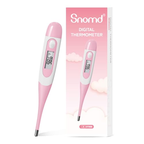 Clinical Digital Thermometer for Adults and Babies, Oral Armpit and Rectal Temperature Thermometer for Fever with Alarm, Flexible Tip - size: DT008