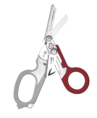 LEATHERMAN, Raptor Rescue, 6-in-1 Heavy-Duty Emergency/Trauma Shears with Carbide Glass Breaker & Strap Cutter, Made in the USA, Garnet - color: Garnet