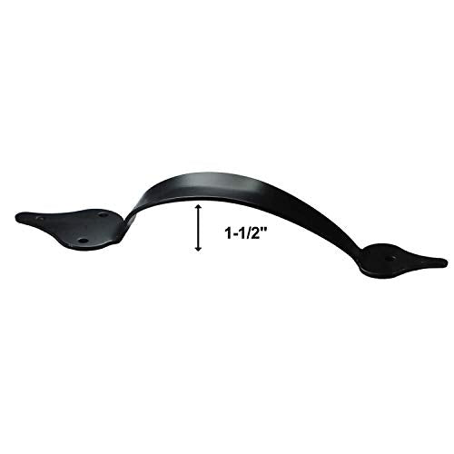 Black 10" Decorative Wood Gate Pull Handle. Sturdy Contemporary Styled Galvanized Marine Powder Coated Steel for Long Product Life