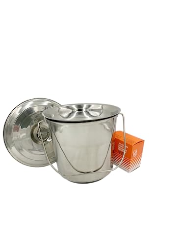 SS Strainers (Medium Strainer & Pail Combo, 10 L Pail & Strainer Combo) - color: 10 L Pail & Strainer Combo, size: Medium