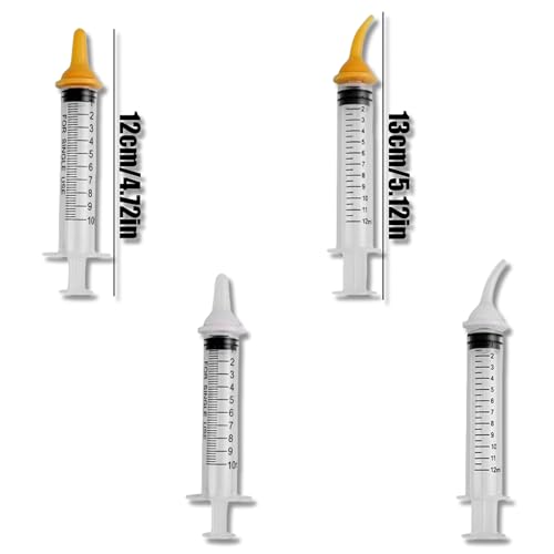 Pet Feeding Syringe with Nipple, Silicone Feeding Tools for Kitten Puppy Feeding Syringe for Newborn Cat Dog Small Animals Rabbits (10ml+12ml) - color: 10ml+12ml