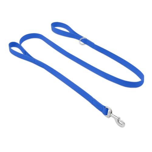 Waterproof Dog Leash with Double Handle, 6 FT Durable Odor-Proof Dog Leashes with Strong Aviation Aluminum Hooks Fits Small Medium or Large Dogs - color: Blue, size: 6FT - Double Handle