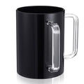 Dingion Judaica Hand Washing Cup for Netilat Yadayim,Black, Clear Handle | Black Acrylic Judaica Hand Washing Cup Stable Dual Clear Handles 5 Inch Netilat Yadayim Cup Traditional Jewish Ritual Kohanim - color: Black, Clear Handle