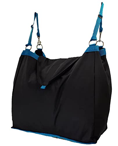 Supreme Slow Feed Top Load Hay Bag with Super Tough Bottom with 2" x3.5” Rectangular Openings and 6 Month Warranty (Pink & Black) - color: Black and Pink