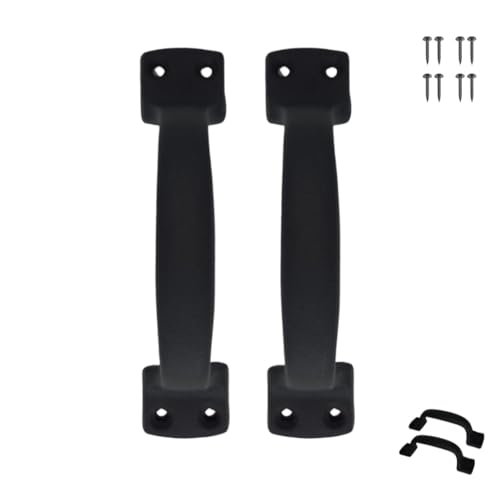 2-Pack 7 Inch Classic Barn Door Handle - Black Cast Iron Pull for Sliding Doors, Gates, Sheds, Fences, Closets - Indoor Outdoor Farmhouse Hardware - size: 7" - 2 Pack, style: Classic