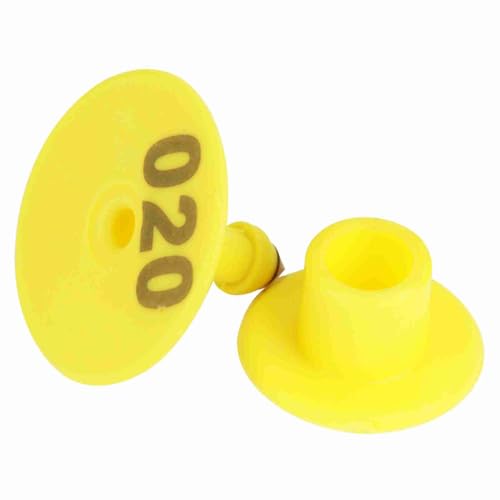 100PCS Cattle Ear Tag Plastic Livestock Ear Tag Animal Identification Earring Tagger for Cow Cattle Sheep Goats Pigs (Yellow)