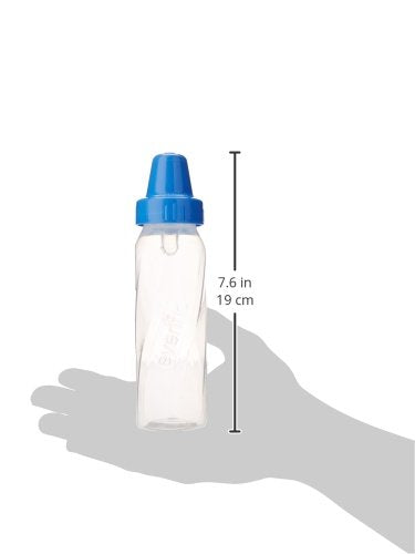 Evenflo Feeding Classic Clear Plastic Standard Neck Bottles for Baby, Infant and Newborn - Teal/Green/Blue, 8 Ounce (Pack of 12) - color: Teal / Green / Blue