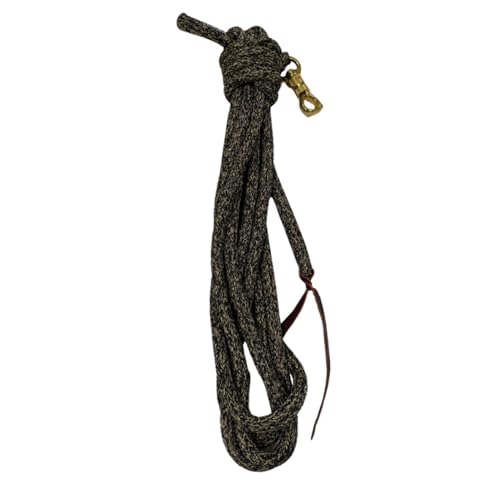 22 Foot Line Ground Training Rope - Strong Everyday Use All-Purpose Large Horse Lead Rope with Loop & Latigo Popper | 9/16" Diameter Smooth Yachting Braid, Vaquero - color: Vaquero