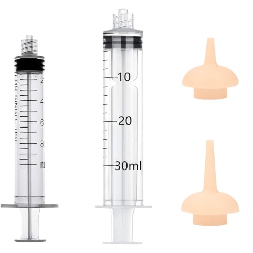 Pet Feeding Syringe with Nipple, Silicone Feeding Tools for Kitten Puppy Feeding Syringe for Newborn Cat Dog Small Animals Rabbits (10ml+30ml) - color: 10ml+30ml