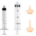 Pet Feeding Syringe with Nipple, Silicone Feeding Tools for Kitten Puppy Feeding Syringe for Newborn Cat Dog Small Animals Rabbits (10ml+30ml) - color: 10ml+30ml