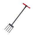 BULLY TOOLS All Steel Spading Fork – Heavy Duty Garden Fork with T-Style Handle for Digging, Turning Soil, Harvesting Crops, Aerating Compost, Landscaping & Yard Work, 100% Made in the USA - 44-Inch