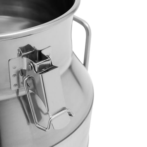 Stainless Steel Milk Bucket With Sealing Lid and Carry Handle,Thickened Stainless Steel Milk Can Large Liquid Container Storage for Coffee, Tea, Water,Oil Storage Transport ((12L/3.2Gal) - size: 12L/3.2Gal