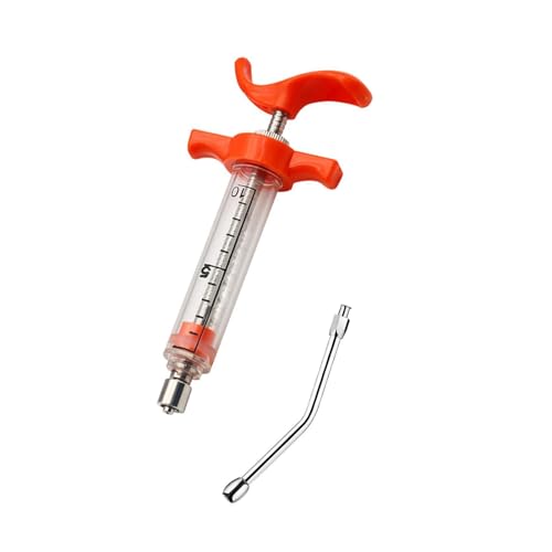 1 Set Feeding Syringe with Drench Nozzle Adjustable Dosage Reusable Drench Gun Syringe for Goat, Horse, Sheep, Dog, Pig, Cat, Bird, Small Pet (XS-10ml) - size: XS-10ml