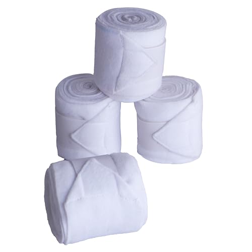 Horse Leg Bandage/Horse Leg wrap (Set of 4) Red, Blue, Navy Blue, Black, Pink, and White (White) - color: WHITE