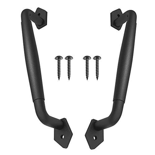 2-Pack 10 Inch Diamond Tapered Barn Door Handle - Black Cast Iron Pull for Sliding Doors, Gates, Sheds, Fences, Closets - Indoor Outdoor Farmhouse Hardware - size: 10" - 2 Pack, style: Diamond Tapered