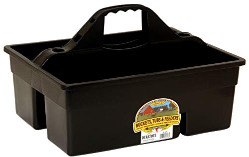 Little Giant® Plastic DuraTote | Horse Grooming DuraTote | Durable Tote Box Organizer with Easy Grip Handle | Extra Thick Sidewalls | Black - color: Black