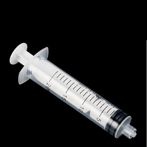 5Pcs Drench Gun Feeding Syringe, Small Animal Pet Livestock Drench Syringe with 5Pcs Screw In Drench Nozzle for Liquid Measuring Watering Refilling Feeding (20ML) - size: 20ML
