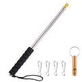 9.8ft Telescopic Flag Pole,Stainless Steel Handheld Portable Extendable Retractable Flagpole with Anti-Slip Grip,Clips,Whistle,Collapsible Telescoping Flag Pole Pointer for Tour Guide,Festival (Black) - color: 9.8ft black