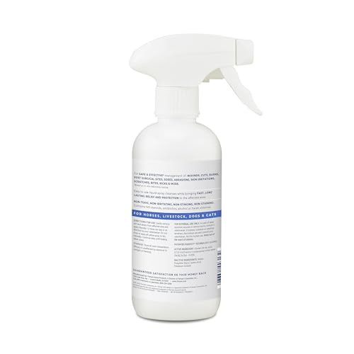 Farnam Purishield Wound and Skin Care Fast-Acting Spray for Horses, 12 oz | Wound Care, Fast-Acting Spray for Horses, Dogs, Cats & Livestock, 24-hour Protection*, Cleans, Treats and Promotes Healing* - size: 12 Fl Oz (Pack of 1)
