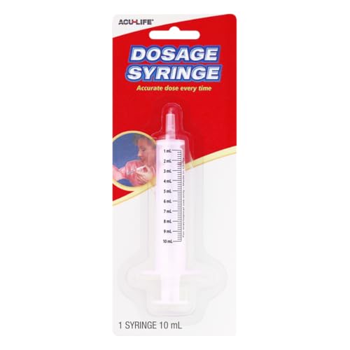 Acu-Life Kids & Baby Oral Dosage Syringe & Dispenser, Transparent, Easy to Use and Reusable, 2 TSP (10 ml) Capacity (Pack of 2) - size: Pack of 2