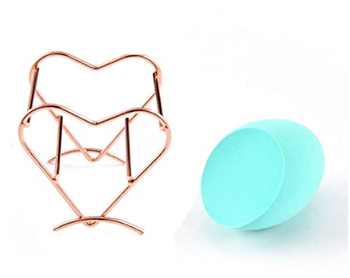 AKOAK 1 Pack Beauty Sponge Mixer Stand, Drying Rack for Cosmetic Puffs, Makeup Brush Finishing Rack Powder Puff Display Stand (Not Included Sponge, Rose Gold)