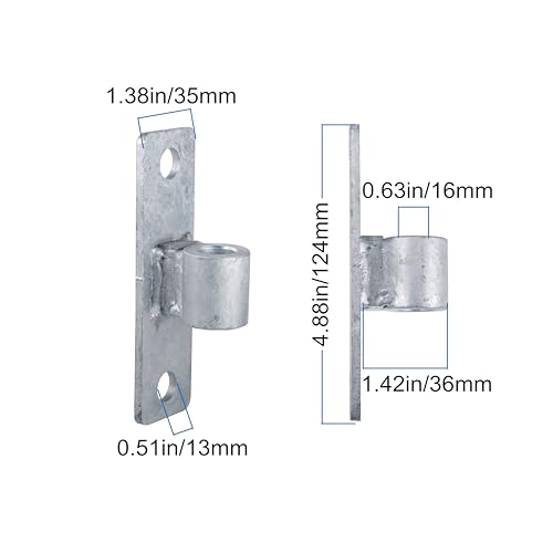 Gate Hinge Wall Mount Gate Hinge for 5/8'' Pin Chain Link Fence Post Hinge (4 Pcs) - size: 4 Pcs