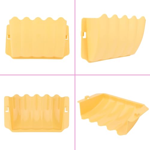Hypeety Rabbit Hay Feeder Automatic Hay Rack for Guinea Pigs, Yellow | Durable plastic holder, easy to fill, reduces hay waste, for rabbits/guinea pigs/chinchillas/small animals, cage accessories - color: Yellow, size: 1pc