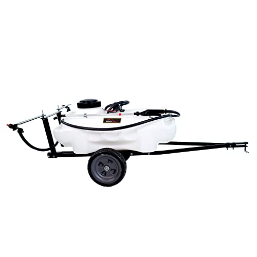Brinly ST-152BH-A Self-Storing Tow Behind Lawn and Garden Sprayer with Collapsible Boom, 15-Gallon, Matte White - color: Matte White