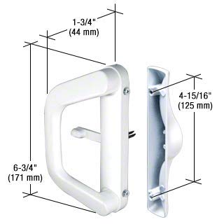 Sliding Patio Door Handle Set for Milgard, White - color: White