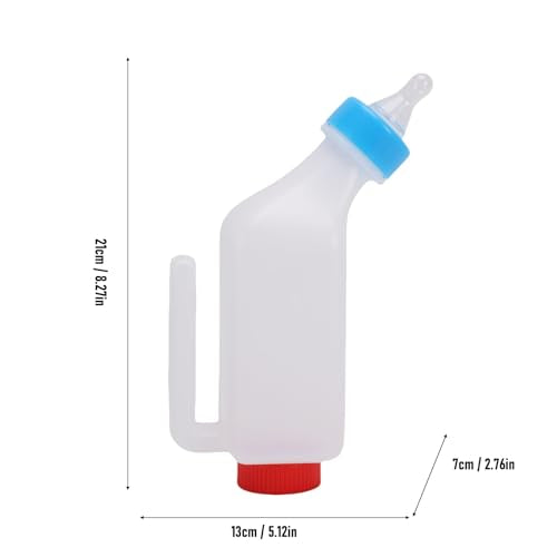 Goat Bottles and Nipple Set, 2 pcs Nipple 5pcs 500 ml Lamb Feeding Bottle with Hanging Handle for Feeding Sheep Goat Lamb Puppy for Farm - color: white-500