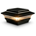 Classy Caps 4x4 Imperial Solar Post Cap - Fits 3.5"x3.5" and 4"x4" Deck & Fence Posts - Black Cast Aluminum - Warm and Cool Light Modes