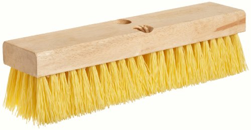 Weiler 44438 12" Block Size, 6 X 20 No. Of Rows, Wood Block, Polypropylene Fill, Deck Scrub Brush, Yellow - size: Polypropylene, style: Pack of 1