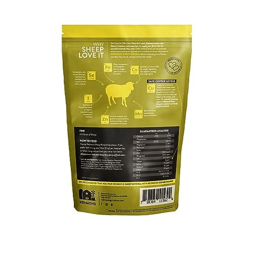 Redmond All Natural Sheep Mineral Supplement - Essential Trace Minerals for Overall Health and Growth Support - 5 lbs - size: 5 LB