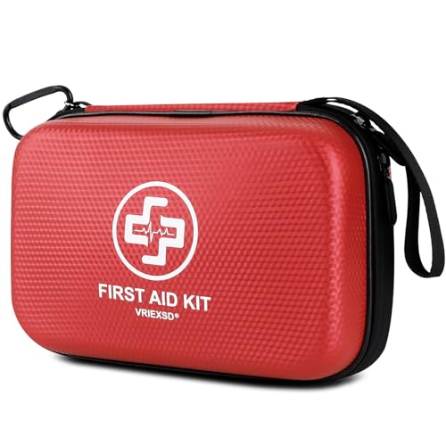 VRIEXSD Premium 320-Piece First Aid Kit, Waterproof EVA Hard Shell Case,Red | Compact Design Emergency Medical Kits with Comprehensive Supplies For Home, Camping, Car, Hiking, Travel, Businesses, Outdoor - color: Red