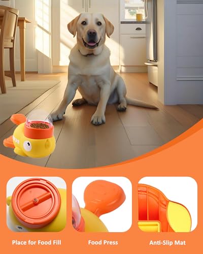 Interactive Dog Puzzle Toy Treat Dispenser Dog Toys, Duck Shape Slow Feeder | Eenrichment Toys for Small Medium Dogs & Cats, Promotes IQ Training Reduces Bloating Anti Gulping