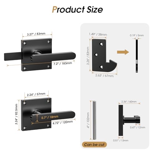 Double Sided Gate Latch, Heavy Duty Gate Latch for Wooden Fence | Black Gate Latch With Handles, Fence Gate Latch for Right Inswing Wooden Gates, Backyard, Garden - size: GL01 - Right Inswing Gate
