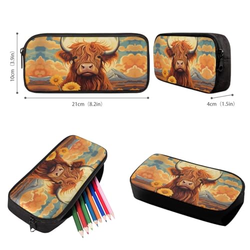 Upetstory Highland Cow Backpack for Girls Kids School Bag with Lunch Box Pencil Case Book Cover Water Bottle Sleeve Teen Schoolbag Elementary Primary Bookbag Travel Daypack Hiking Cycling - color: Highland Cow